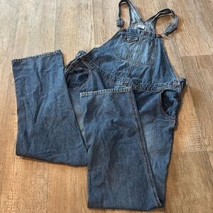 Medium Wash Blue Denim Bib Overalls with Adjustable Straps